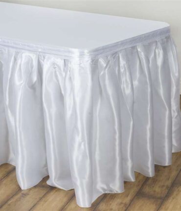 White Table Skirt Satin - 17'