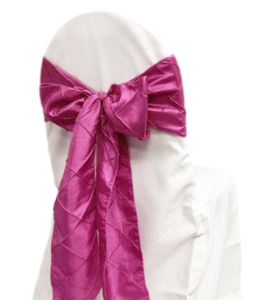 5pc x Chair Sash Pintuck - Fushia