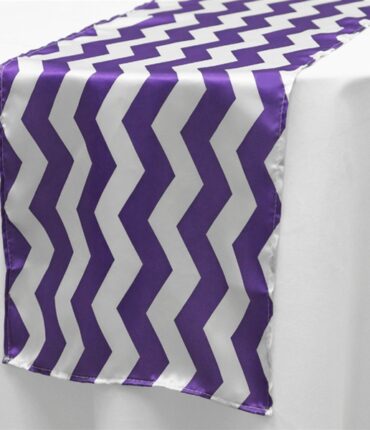 Jazzed Up Chevron Table Runners - White / Purple