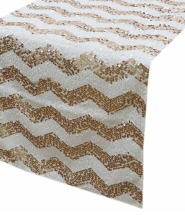 Chevron Sequin Table Runners - Champagne