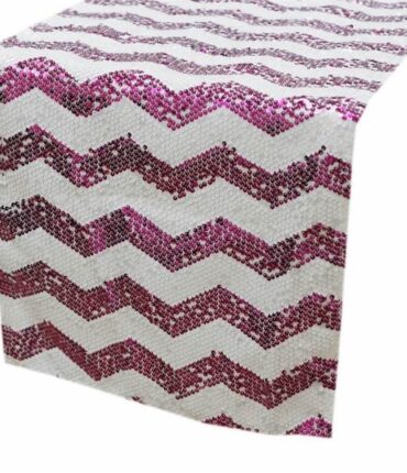 Chevron Sequin Table Runners - Fushia