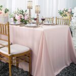 90 X 132 Seamless Rectangle Scuba Wrinkle Free Tablecloth Blush Pink