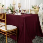 90 X 132 Seamless Rectangle Scuba Wrinkle Free Tablecloth Burgundy