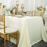 90 X 132 Seamless Rectangle Scuba Wrinkle Free Tablecloth Ivory