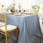 90 X 132 Seamless Rectangular Scuba Wrinkle Free Tablecloth Dusty Blue 21103 1pc Pk 5