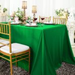 90 X 132 Seamless Rectangular Scuba Wrinkle Free Tablecloth Emerald Green